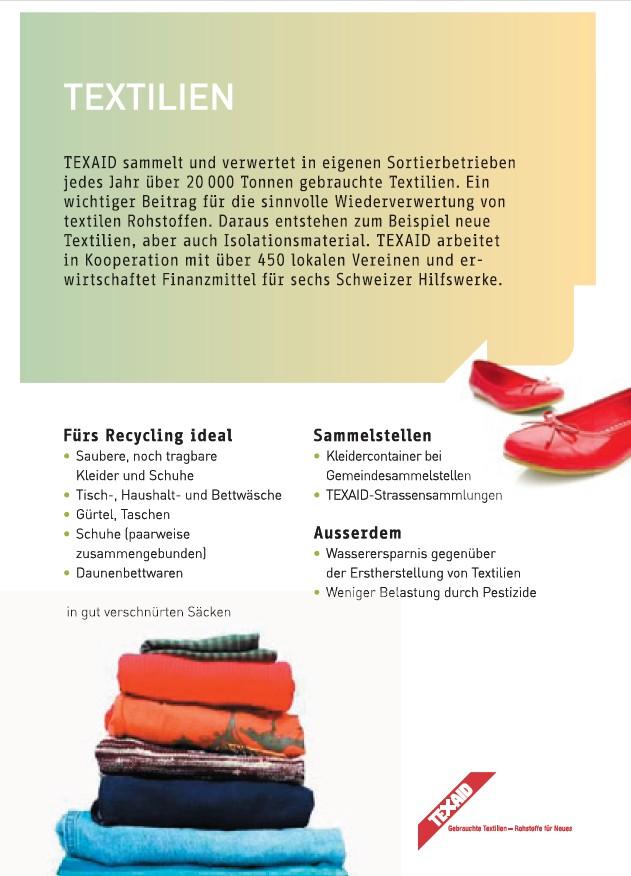Entsorgung von Textilien und Schuhen